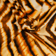 Böttger Stoffenwinkel - beige viscose linnenlook stof met bruin fantasie zig zag dessin - 62808
