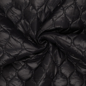 zwart gewatteerde stof met sneeuwvlok stiksel