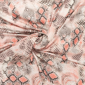 zalm stretch tricot stof met animal print