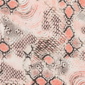 zalm stretch tricot stof met animal print