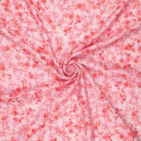 roze fijn gebloemd dessin tencelmix stof