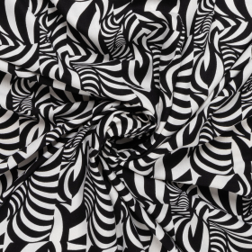 zwart wit abstract linnen katoen stof