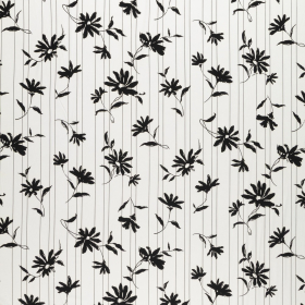 wit micro stof met zwarte bloemen