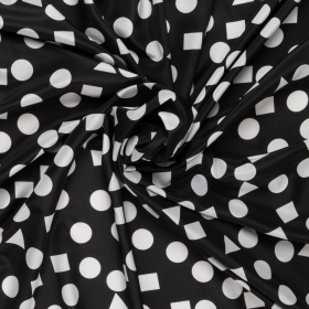 zwart micro stof bedrukt