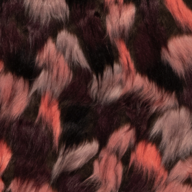 aubergine zwart roze koraal imitatie bont