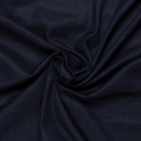 donker blauw stretch linnen viscose blend 