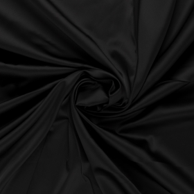 zwart stretch satijn stof