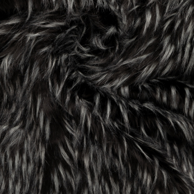 zwart lichtgrijs fancy fur imitatiebont 