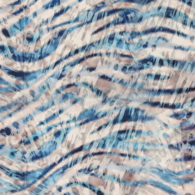 roomroze stretch satijn katoen met aqua kobalt grijs abstract dessin