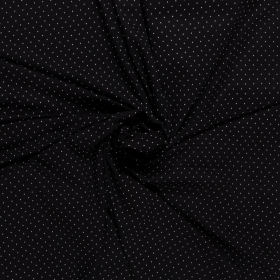 zwart stretch tricot met stipje