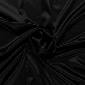 zwart zijde satijn met stretch