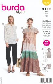blouse en jurk (maat 36-46) Burda 5823
