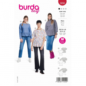 blouse (maat 34-48) Burda 5856