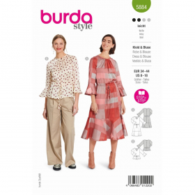 blouse en jurk (maat 34-44) Burda 5884