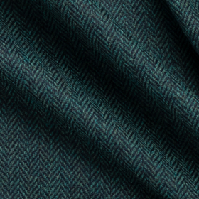 turquoise visgraat Shetland tweed zuiver wol