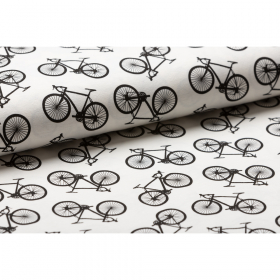 off white stretch jersey met hollands fiets dessin 