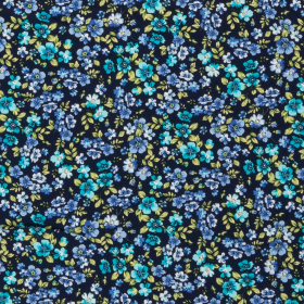 aqua blauw gebloemd viscose twill stof