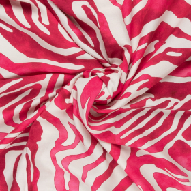 off white cerise abstract dessin linnen viscose italiaans import