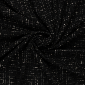 zwart wit chenille tweed stof Italiaans import