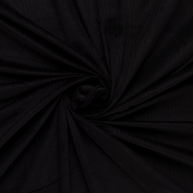 Zwart ribfluweel stof