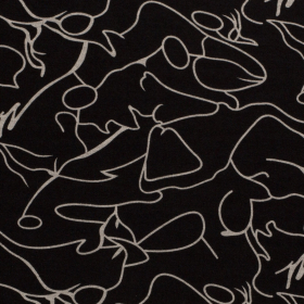 zwart beige abstract discharge print punta di roma stof