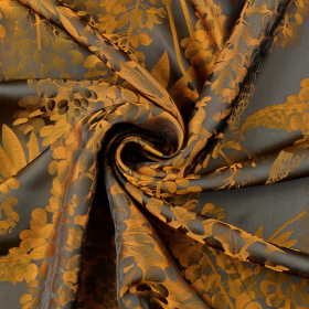 Oranje grijs viscose jacquard satijn