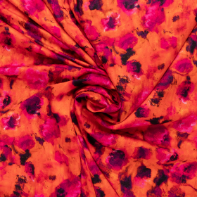 oranje fuchsia viscose stof Frans import