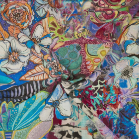 multicolor stretch katoen stof Italiaans import met digitale print