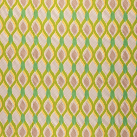 groen geel graftisch bedrukt viscose stof Italiaans import