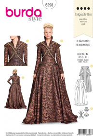 renaissance jurk (maat 34-44) Burda 6398