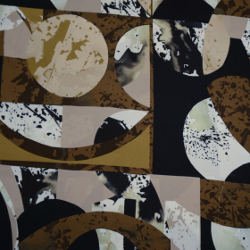 Fashion trends bruin-zwart viscose crepe stof