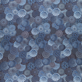 blauw indigo punta milano mandala gebloemd bedrukt stof