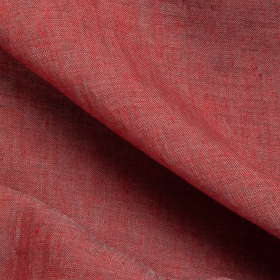 zilvergrijs rood gemeleerd linnen stof  Italiaans import