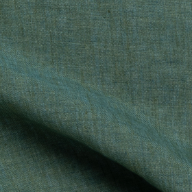 ijsblauw groen gemeleerd linnen stof  Italiaans import