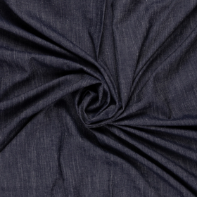 donkerblauw met wit accent linnen lyocell katoen mix denim stof