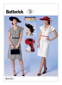 jurk met hoed (maat 40-48) Butterick B6363