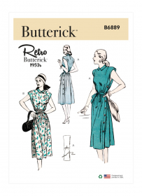 vintage jurk (maat 32-40) Butterick 6889