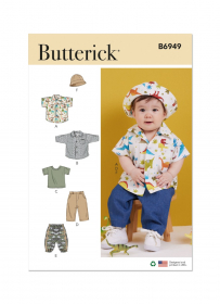 shirtje, overhemd, broekje en hoedje - Butterick 6949