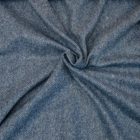 blauw melee visgraat tweed stof italiaans import