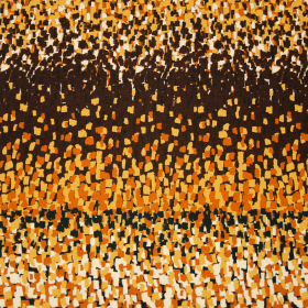 bruin oranje room abstract dessin viscose stretch tricot stof italiaans import